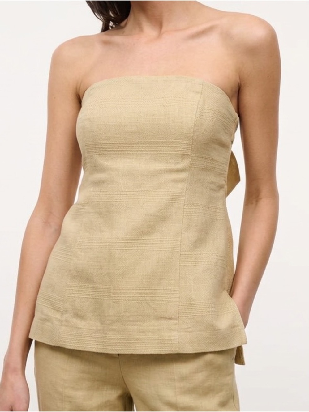 Free People This is Love Beige Linen Halter Top & Pants Set Size XS Rare set